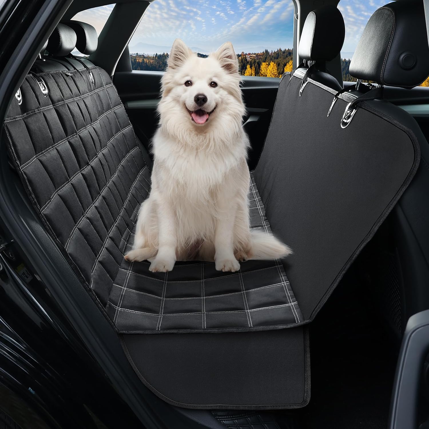 4-in-1 Car Backseat Dog Cover with Side Protection